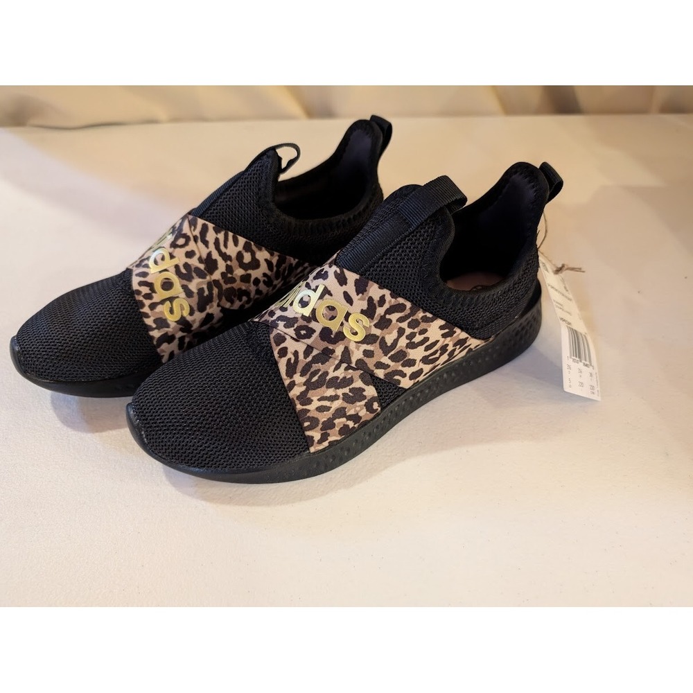 Adidas Women's Puremotion Adapt Running‎ Shoe Black/Leopard Size 5 - New - Picture 2 of 4